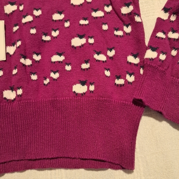 Gymboree girls size 5/6 purple cardigan with white sheep design - Picture 5 of 5